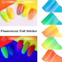New Nail Fluorescent Transfer Paper Colorful Fluorescent Starry Sky Paper Nail Sticker main image 4