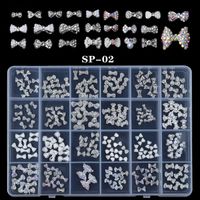 24-grid Rhinestone Boxed Flat Glass Fancy Shape Diamonds Mixed Diy Nail Ornament Set sku image 5