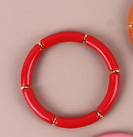 Popular Fashion Colorful Acrylic Color Stretch Resin Beads Cuff Bracelets sku image 9