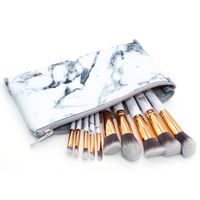 Fashion Plastic 10 Tie Dye Marbled Makeup Brush Set sku image 9