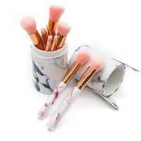 Fashion Plastic 10 Tie Dye Marbled Makeup Brush Set main image 4