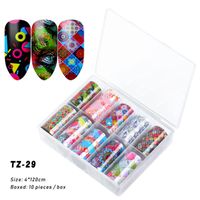 New Nail Beauty Supplies Transfer Decal Starry Sky Paper Tibetan Colorful Laser Nail Stickers sku image 34