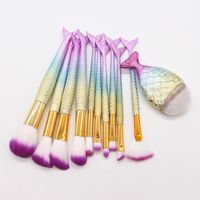 Fashion Animal Synthetic Fibre Colorful Mermaid Makeup Brushes sku image 12