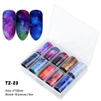 New Nail Beauty Supplies Transfer Decal Starry Sky Paper Tibetan Colorful Laser Nail Stickers sku image 33