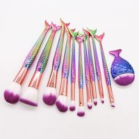 Fashion Animal Synthetic Fibre Colorful Mermaid Makeup Brushes sku image 9