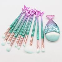 Fashion Animal Synthetic Fibre Colorful Mermaid Makeup Brushes sku image 2