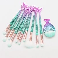 Fashion Animal Synthetic Fibre Colorful Mermaid Makeup Brushes sku image 1