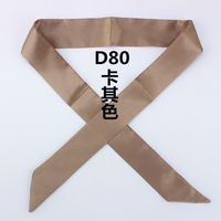 Fashion Solid Color Slender Narrow Small Silk Ribbon Decorative Scarf sku image 11