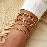 Fashion Creative Retro Simple Punk Metal Alloy Bracelet 4-piece Set main image 5