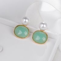 Elegant Alloy Geometric Earrings Daily Plating Pearl Drop Earrings 1 Set sku image 1