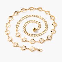 Metal Waist Chain Women's Fashion Love Flower Shape Decorative Dress With Small Ball Alloy Pendant Belt sku image 11