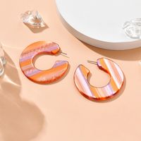 New Fashion C-shaped Color Matching Acrylic Earrings main image 4