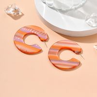 New Fashion C-shaped Color Matching Acrylic Earrings main image 2