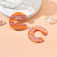 New Fashion C-shaped Color Matching Acrylic Earrings main image 3