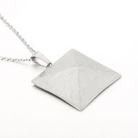 European And American New Personality Small Square Stainless Steel Electroplating Glossy Pendant Necklace sku image 22