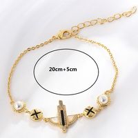 Fashion Creative Simple Electroplated 18k Gold Inlaid Zircon Copper Bracelet main image 4