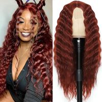 Fashion Synthetic Curly Long Wavy Mannequin Head Lace Women Orange Lace Wig main image 1