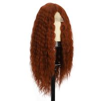 Fashion Synthetic Curly Long Wavy Mannequin Head Lace Women Orange Lace Wig main image 4