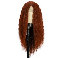 Fashion Synthetic Curly Long Wavy Mannequin Head Lace Women Orange Lace Wig sku image 1