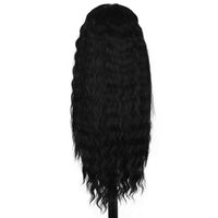 28 Inch Synthetic Curly Long Wavy Lace Natural Black Lace Wig main image 3