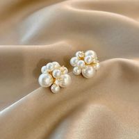 Pendientes De Broche De Cobre Con Circonita Y Diamantes De Imitación De Perlas De Moda Para Mujer sku image 1