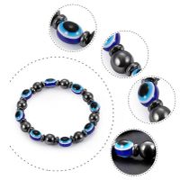 Fashion Ornament Magnet Hematite Eye Shaped Metal Beaded Bracelet main image 3