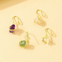 New Fashion Inlaid Gem Women's Simple Gold Plated Nasal Splint No Piercing Nose Ring main image 3