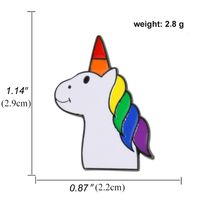 Heart-shaped Rainbow Pride Gay Cartoon Colorful Banner Alloy Brooch sku image 27