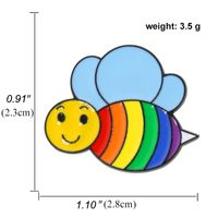 Heart-shaped Rainbow Pride Gay Cartoon Colorful Banner Alloy Brooch sku image 28