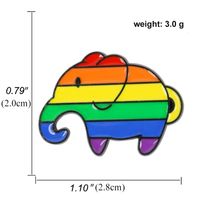 Heart-shaped Rainbow Pride Gay Cartoon Colorful Banner Alloy Brooch sku image 31