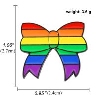 Heart-shaped Rainbow Pride Gay Cartoon Colorful Banner Alloy Brooch sku image 29