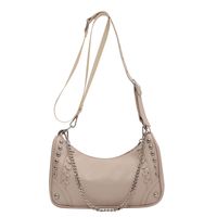 New Fashion Retro Summer Messenger Women's Solid Color Chain Shoulder Bag sku image 3