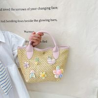 Straw Woven Candy Color With Decor Small Handbag sku image 4