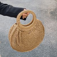 2022 New Fashion Summer Portable Women 's Large Capacity Casual Weaving Straw Bag sku image 1