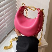 New Fashion Chain Messenger Shoulder Underarm Solid Color Bag main image 3
