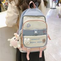 Fashion Color Matching Large Capacity Backpack Geometric Schoolbag main image 1