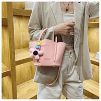 New Candy Color Lychee Pattern Portable Bucket Shoulder Bag main image 1