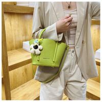 New Candy Color Lychee Pattern Portable Bucket Shoulder Bag main image 5