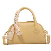 Women's Small All Seasons Pu Leather Solid Color Fashion Oval Zipper Handbag sku image 2