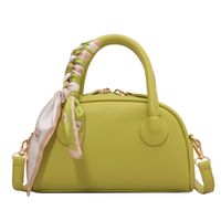 Women's Small All Seasons Pu Leather Solid Color Fashion Oval Zipper Handbag sku image 4