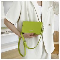 Solid Color Pu Leather Chain Crossbody Handbag main image 6