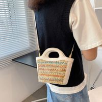Straw Woven Women's Bohemian Shoulder Handbag Messenger Bag main image 4