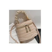 Fashion Pleated Women's New Crocodile Pattern Box Bucket Shoulder Messenger Bag main image 2