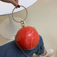 2022 Fashionable Handbag Ball Acrylic Mini Shoulder Crossbody Chain Women's Bag sku image 2