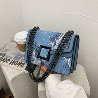 Women Fashion New Color Small Square Snake Pattern Chain Crossbody Shoulder Bag main image 5