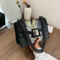 Women Fashion New Color Small Square Snake Pattern Chain Crossbody Shoulder Bag sku image 5