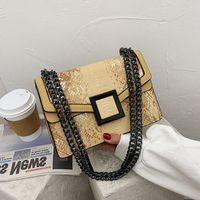 Women Fashion New Color Small Square Snake Pattern Chain Crossbody Shoulder Bag sku image 4