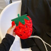 Fashion Female Summer 2022 New Strawberry Shape Pearl Chain Crossbody Mini Bag main image 1