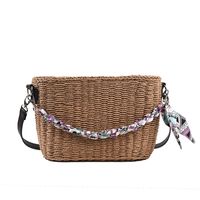 Fashion Woven Women 2022 New Summer Fashion Shoulder Bucket Crossbody Straw Bag main image 2