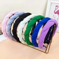 Retro Style Twist Non-slip Solid Color Fabric Headband main image 7